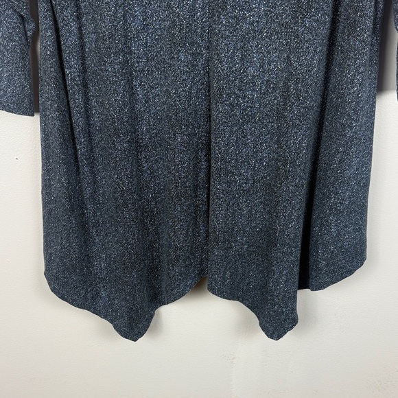 Rose & Olive Blue-Gray Boho 3/4 Sleeve V-neck Beaded Neckline 1X Tunic Top - Picture 7 of 9